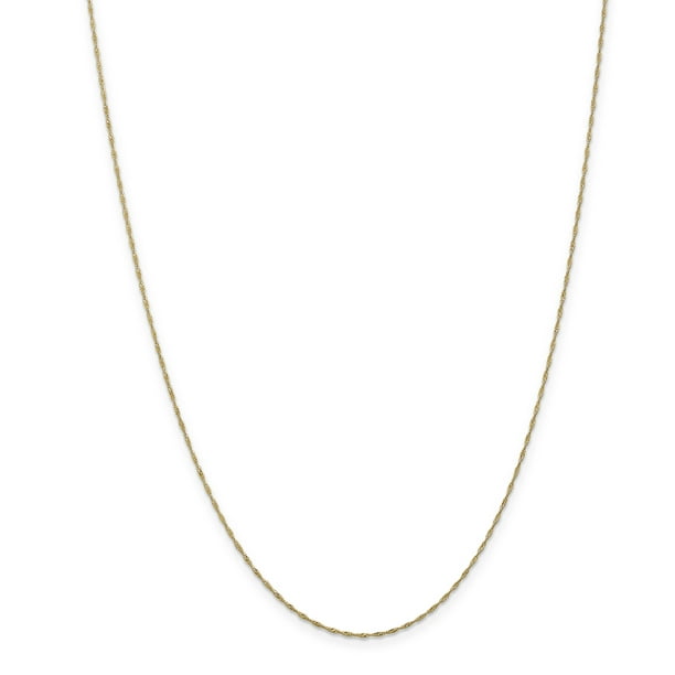 Singapore Chain Necklace 1mm 24 Inch 14k Yellow Gold